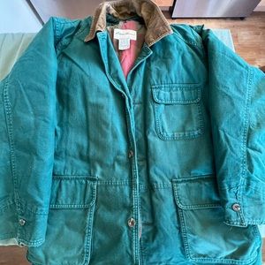 Eddie Bauer Sz Medium Field Jacket Chore Coat Removable Goose Down Liner Hunting